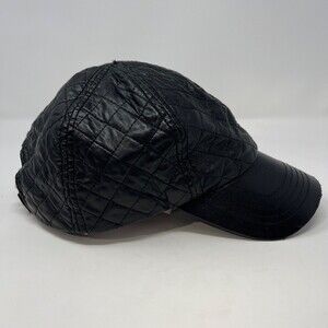 The Hatter Company Black Quilted Vintage Faux Leather Hat